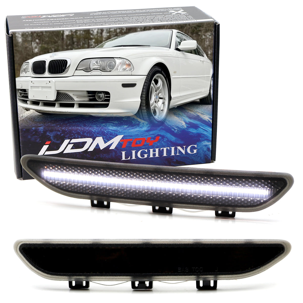 Smoked Lens Amber LED Front Reflex Replace Side Markes For BMW E46