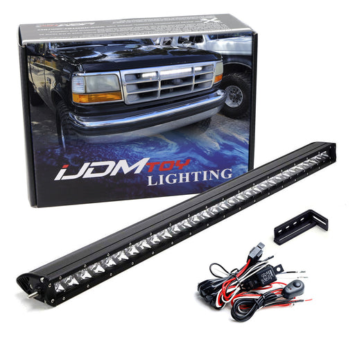 Behind Grille 30" LED Light Bar Kit w/ Brackets/Relay For 92-96 Ford Bronco F150