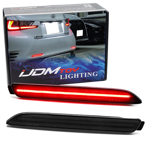 Dark Smoke Lens LED Strip Rear Bumper Reflector Light For Lexus IS-F RC NX RX GX