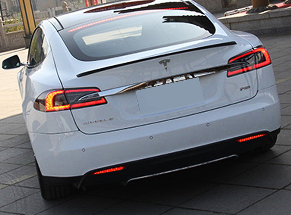 Model S Led Bar Rear Red Lens 24-SMD LED Bumper Reflector Tail Brake Lights For 12-up Tesla ...