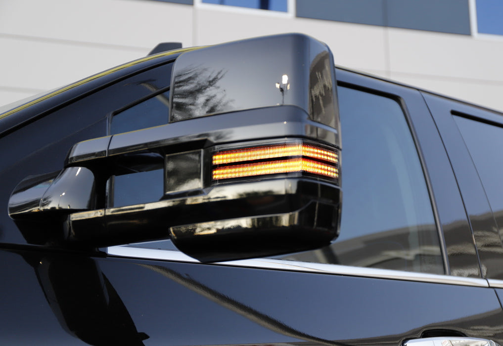 Dual-Row Amber LED Strip Tow Mirror Marker Light For Chevy Silverado GMC Sierra