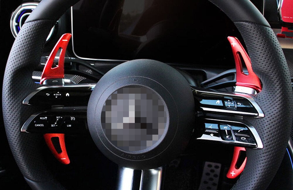 pedal shifter car Red Steering Wheel Paddle Shifter Kit For Benz 2022+ C E S Class EQS Sports Line
