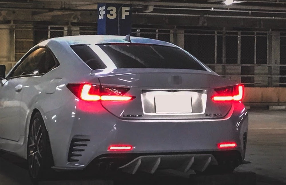 Dark Red Lens LED Strip Rear Bumper Reflector Lights For Lexus IS-F RC ...