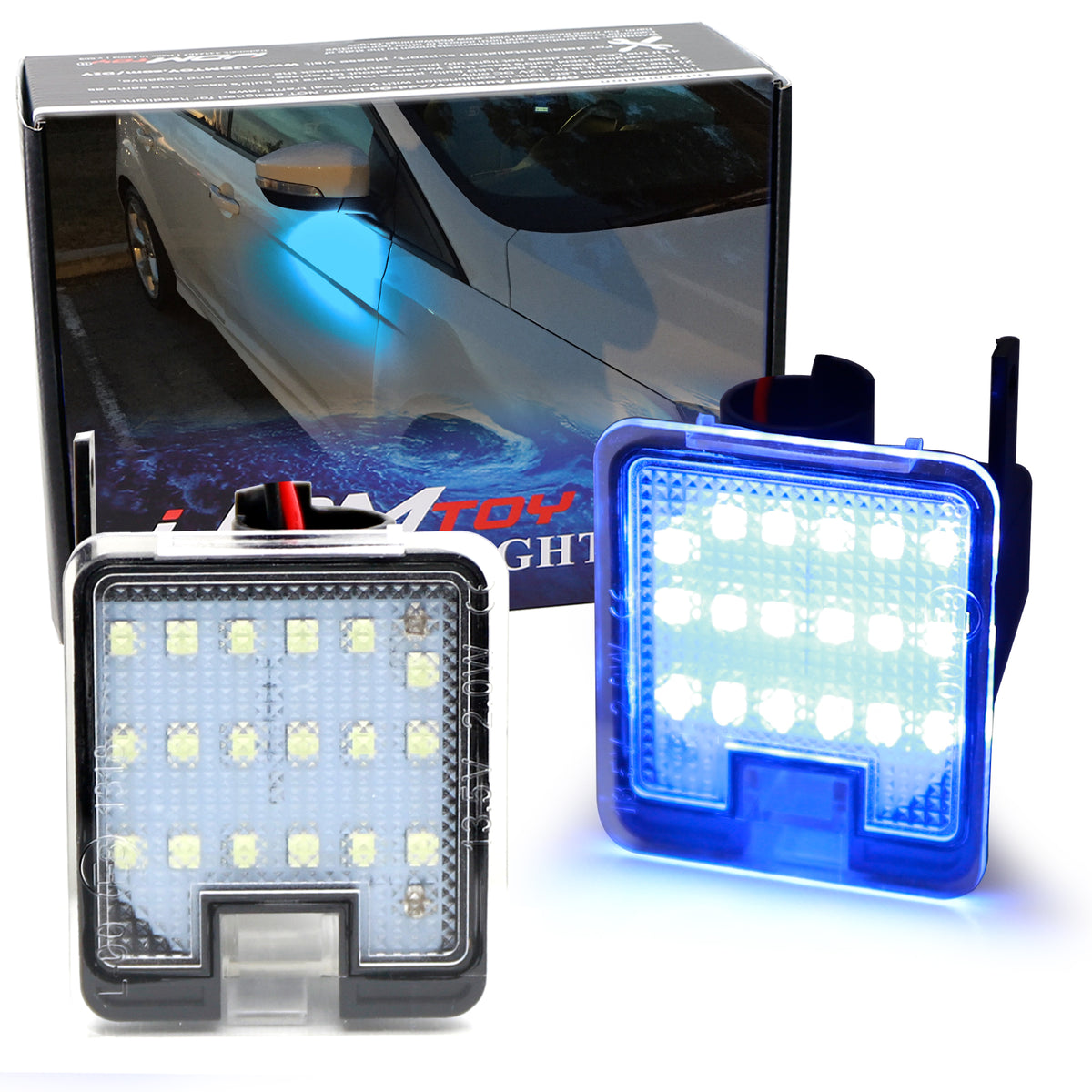 Ice Blue 18-SMD LED Under Side Mirror Puddle Lights For Ford Focus C-M —  iJDMTOY.com