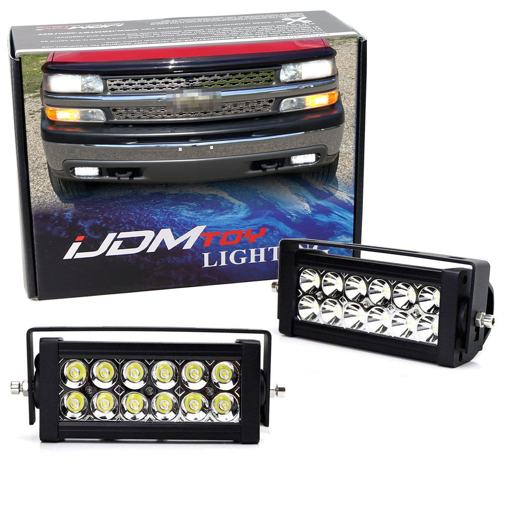 Double-Row LED Lightbar Fog Light Kit w/Bracket/Wiring For 99-02 Chevy 1500 2500 Double-Row LED Lightbar Fog Light Kit w/Bracket/Wiring For 99-02 Chevy 1500 2500