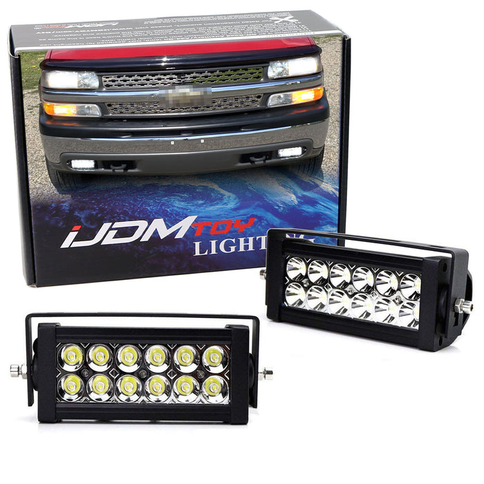 Double-Row LED Lightbar Fog Light Kit w/Bracket/Wiring For 99-02 Chevy 1500 2500 Double-Row LED Lightbar Fog Light Kit w/Bracket/Wiring For 99-02 Chevy 1500 2500