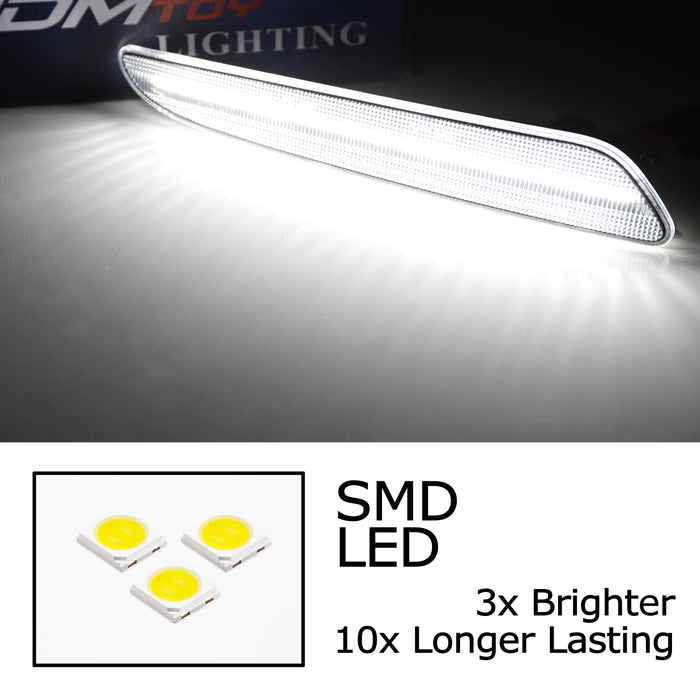 Clear Lens White Full LED Side Marker Lamps For 2007-09 Mercedes W211 E-Class 4d