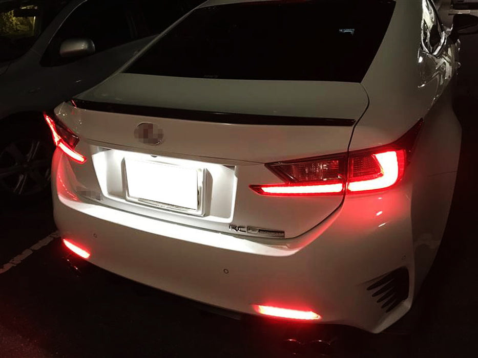 Dark Red Lens LED Strip Rear Bumper Reflector Lights For Lexus IS-F RC ...