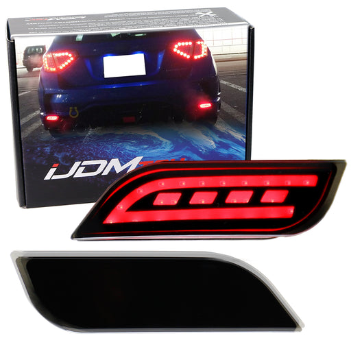 JDM Smoked Lens Full LED Rear Bumper Reflectors For Subaru Impreza WRX Crosstrek