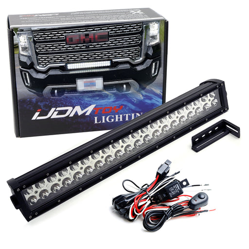 Grill/Bumper Edge Mount 20" LED Light Bar Kit w/Relay For 20-up Sierra 2500 3500