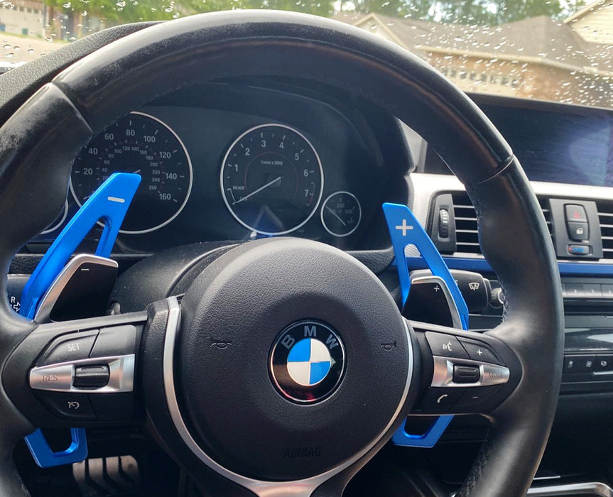 Blue Aluminium Alloy Car Steering Wheel Shifter Paddle For BMW 2 Blue Aluminium Alloy Car Steering Wheel Shifter Paddle For BMW 2