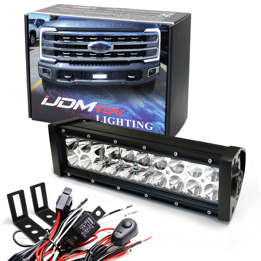 Lower Bumper Opening 12" LED Light Bar Kit w/Brackets, Relay For 22-up Ford F250