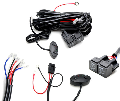 2-Output Relay Kit, Dual Switches For Fog/Driving Lamps, Light Bar, Pod Lights
