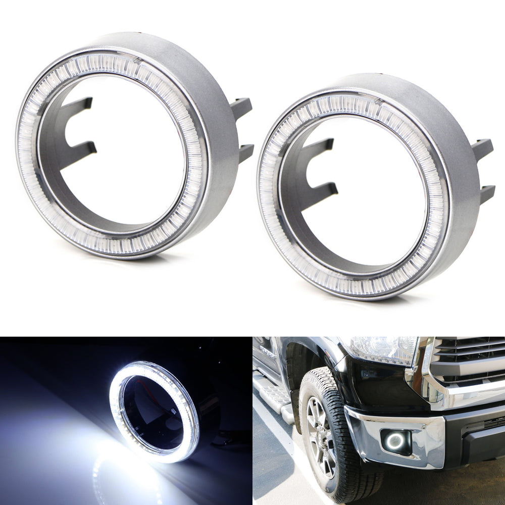 Led Angel Eye Rings White 40-SMD LED Angel Eyes Halo Rings w/ Shroud For Fog Lights Retrof ...