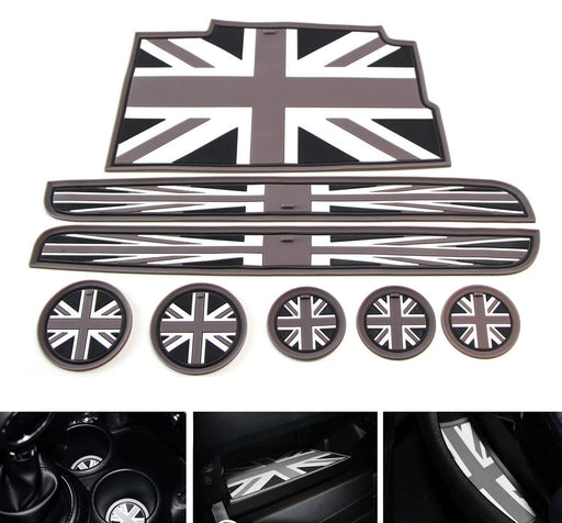 Union Jack UK Flag Style Coasters For MINI Cooper F56 Cup Holders Side Door Mats