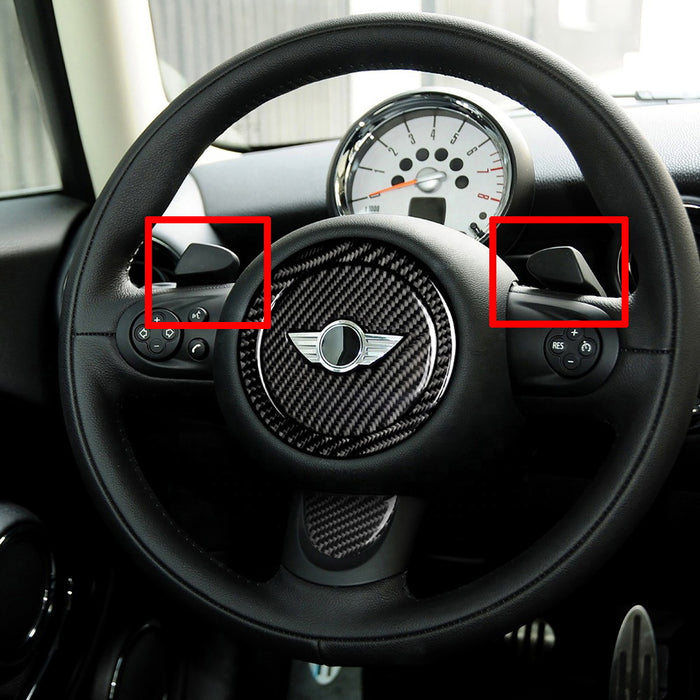 Twill-Weave Carbon Style Steering Wheel Paddle Shifter For MINI R56 R58 R60 R61