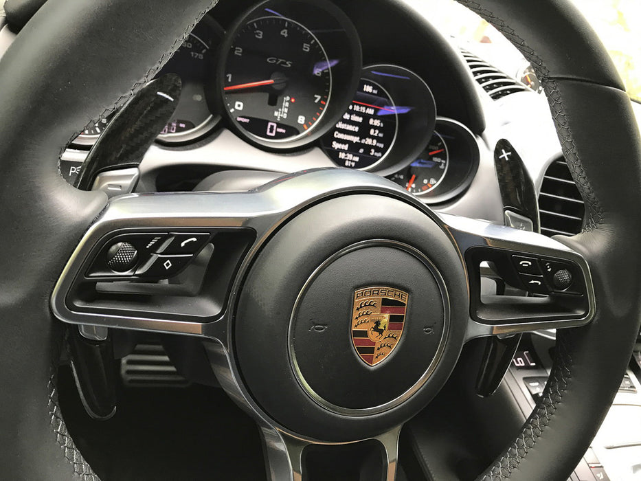 Carbon Steering Wheel Paddle Shifter Extension For Porsche Cayenne Macan 911