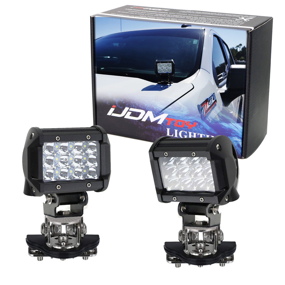 thumbnail image 2 of IJDMTOY 40W CREE LED Pod Lights With A-Pillar Bracket & Wiring For 2019+ Chevy Silverado 1500 2 of 3