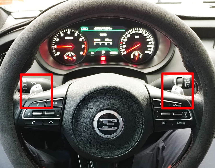 Piano Black Large Steering Wheel Paddle Shifter Kit For 2018-23 Kia Stinger K8