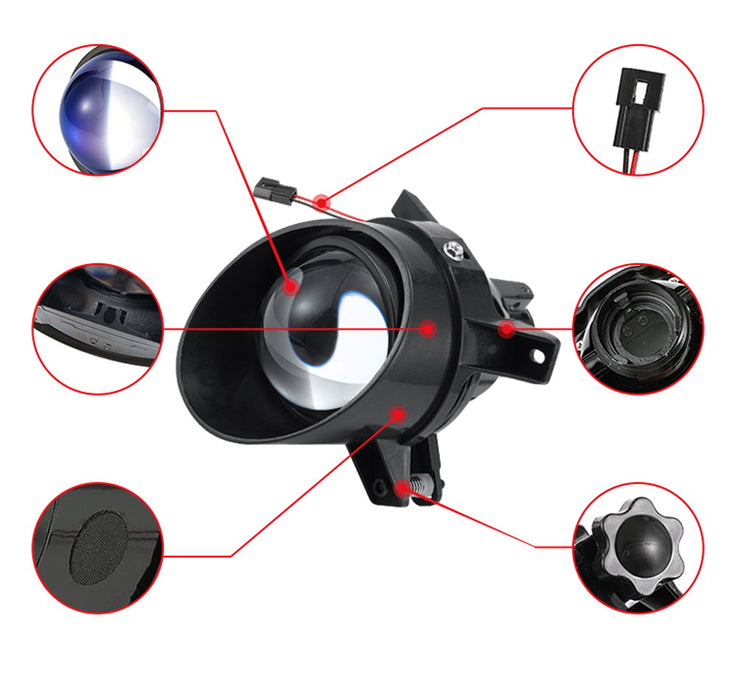 Projector Lens Hi/Lo Dual Beam Fog Lights For Audi A4 A6 Q5 (Good w/ HID or LED)
