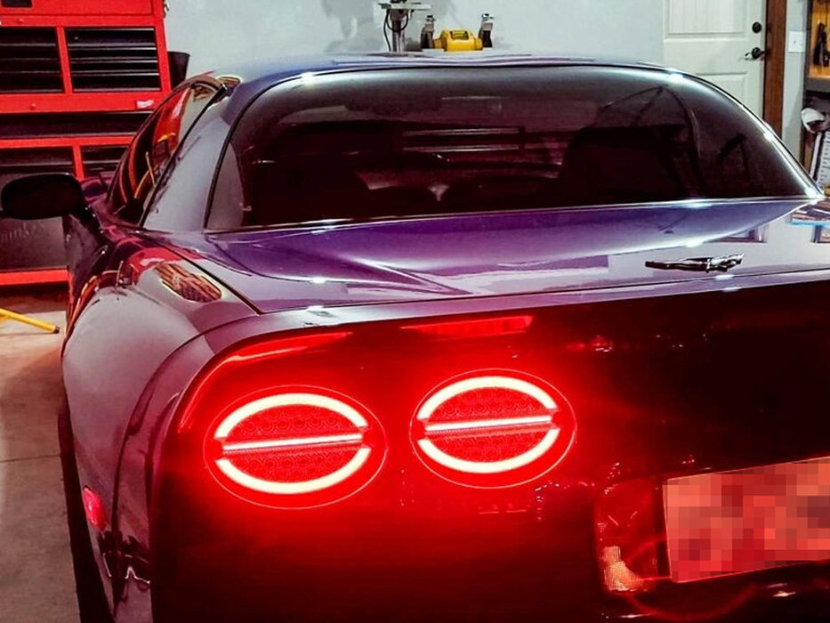 Smoke Lens Full LED Halo/Laser Tail Lights w/Hyper Flash Bypass For C5 Corvette