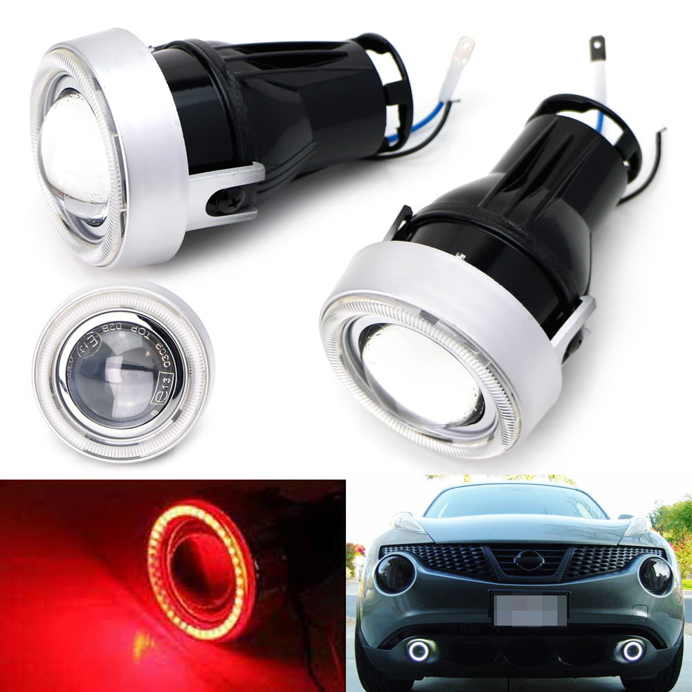 3.5 Inch LED Fog Light With Red Angel Eye Halo - Projector Driving Lamp, IP65 Waterproof