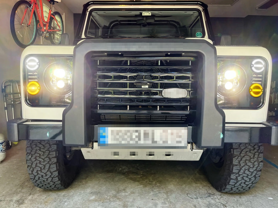 Smoked 8pc Large 95mm Front/Rear Full LED Upgrading Kit For Land Rover Defender