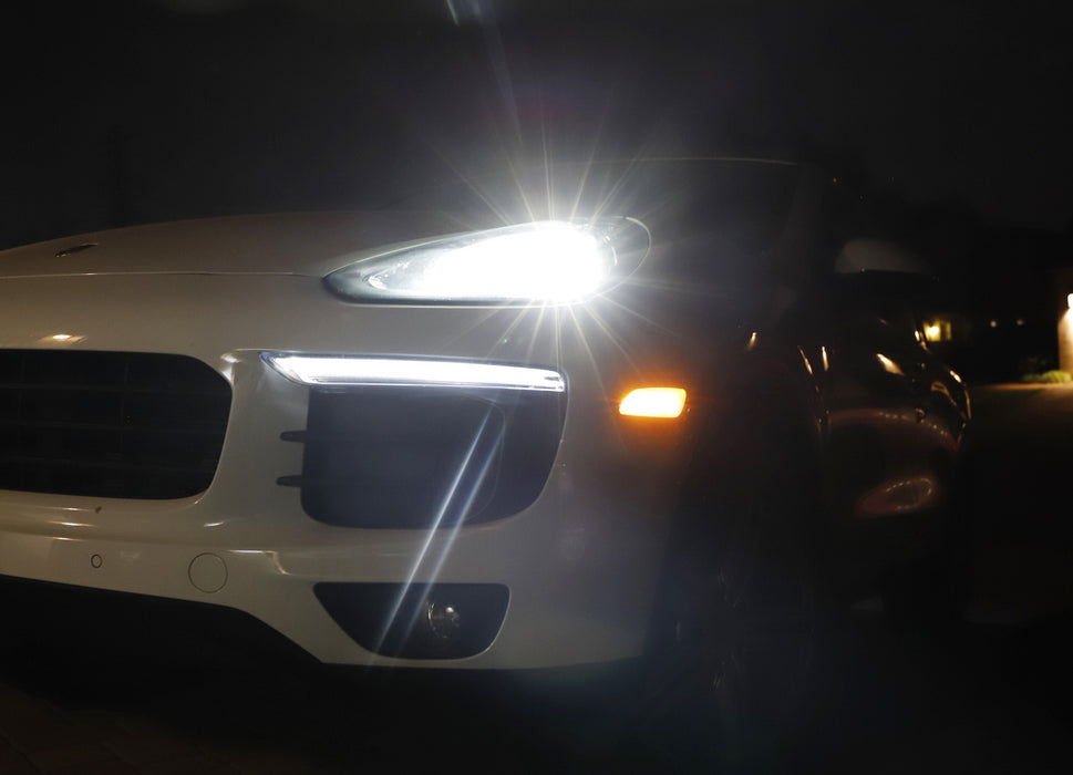 Smoked Lens Amber Full LED Bumper Side Marker Light Kit For 14-up Porsche Macan