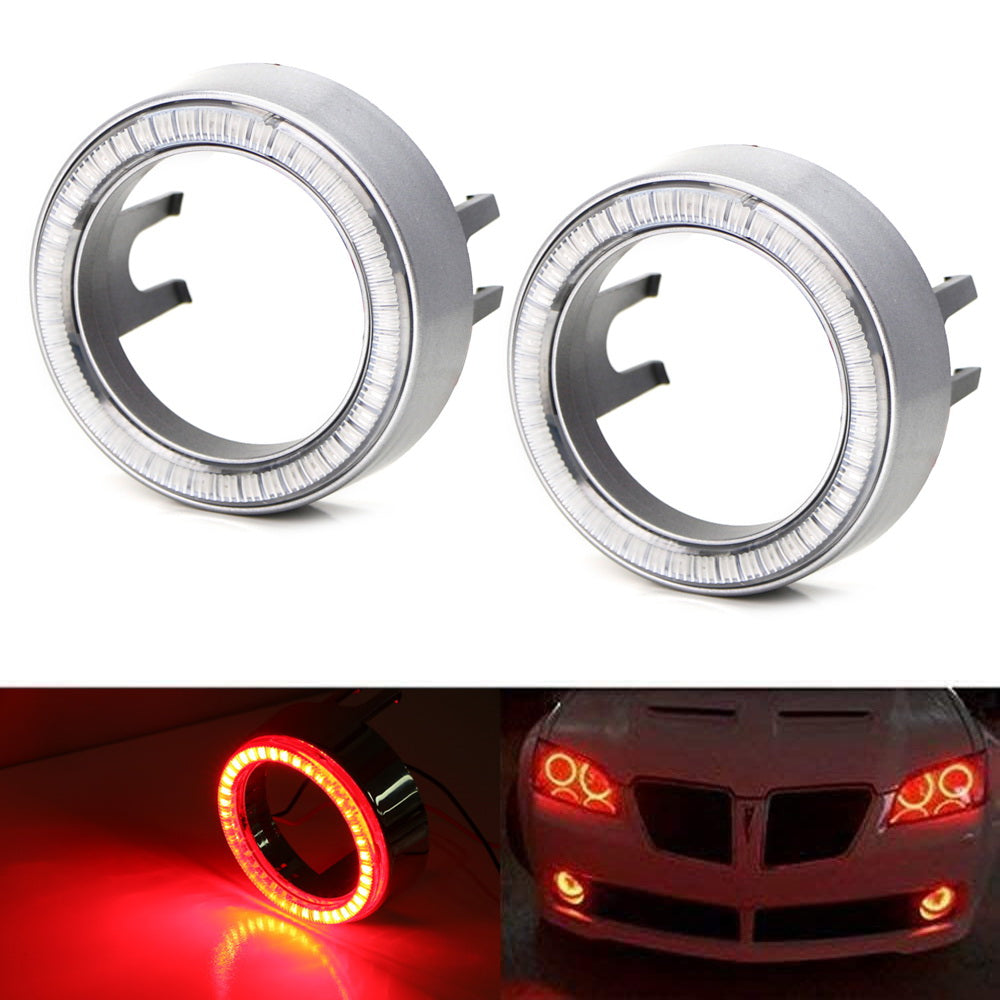 RC LED Head Lights HALO Rings Angel Eye LARGE 22mm RED Halo w/ WHITE Center