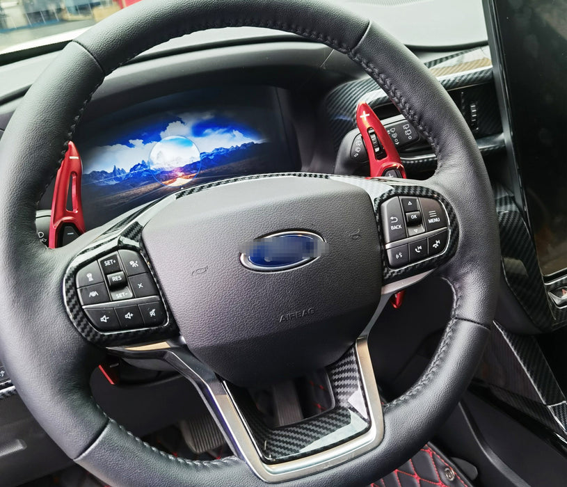 Performance Red Steering Wheel Paddle Shifter Extension For Ford 13-19 Explorer