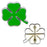 Green Lucky Quadrifoglio Clover Leaf Emblem Grille Badge Kit For Alfa Romeo Cars