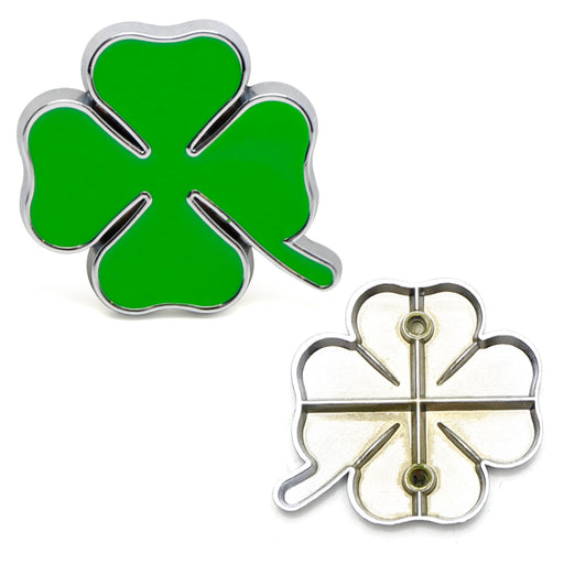 Green Lucky Quadrifoglio Clover Leaf Emblem Grille Badge Kit For Alfa Romeo Cars