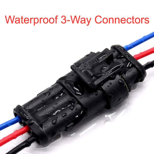 5" 3-Wire Conduct-Tite Male/Female Waterproof Connectors w/18 AWG Pigtail Wires
