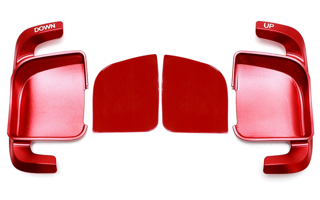 Red AMG Style Steering Wheel Paddle Shift Kit For Benz W206 C-Class, 21+ E LCI