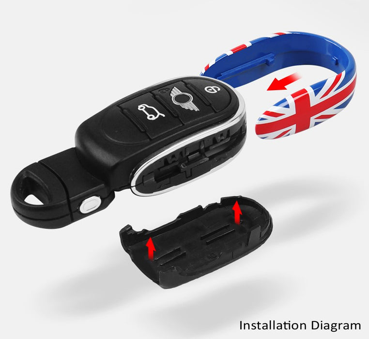 Mini Cooper Complete Shell Slim U-Shape Color Ray Pattern Key Fob Shell For MINI Cooper F55 F56 F ...