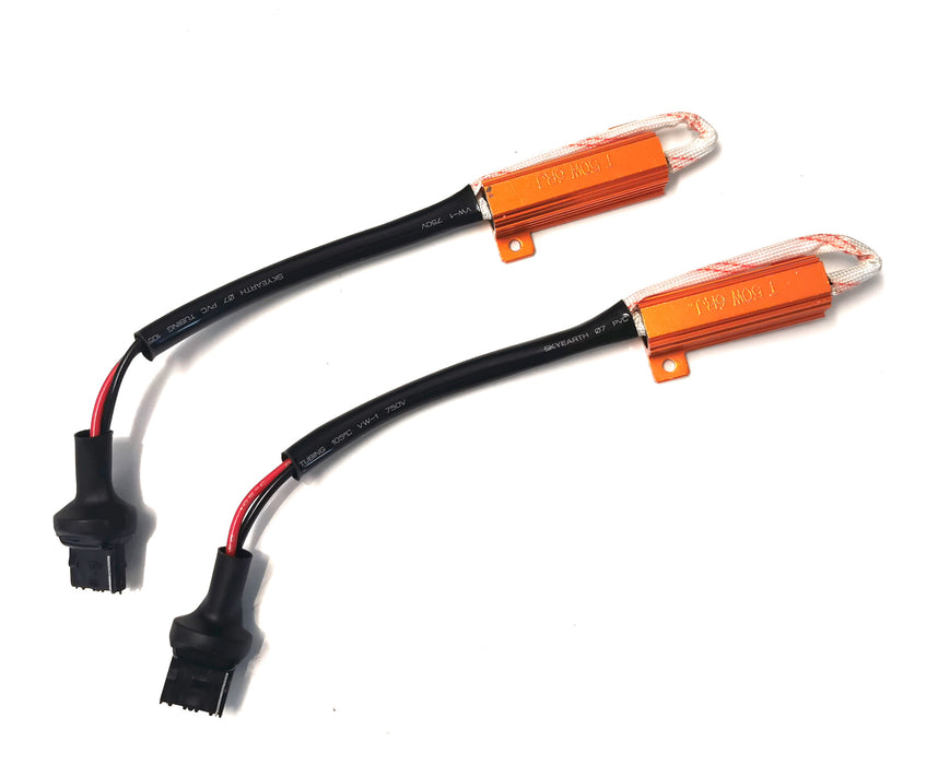 (2) 7440/T20 Male Adapter W/ 50W 6-Ohm Load Resistor Turn Signal Bypass Decoders