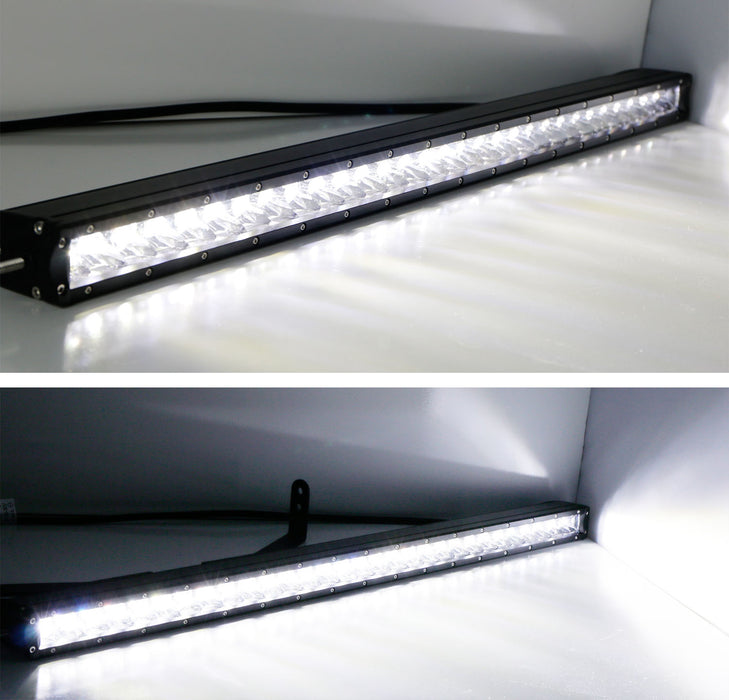 30" Above Bumper Single Row LED Light Bar w/Bracket + Relay For Jeep Wrangler JL