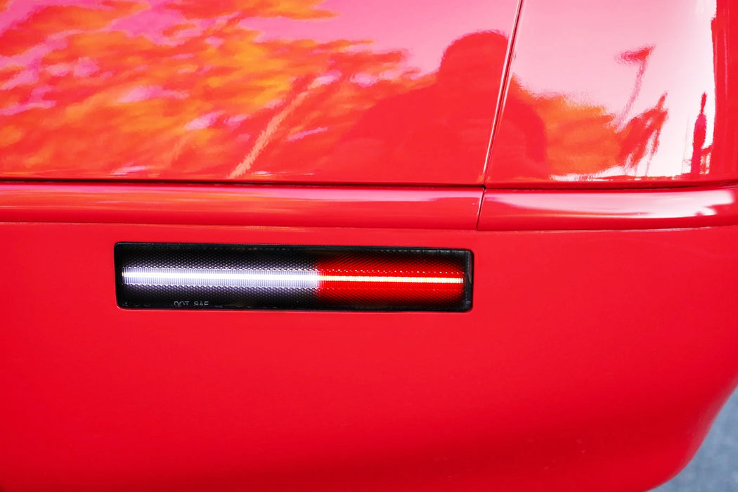 Clear Lens White/Red LED Rear Side Marker Lights For Chevy 1988-1996 C4 Corvette