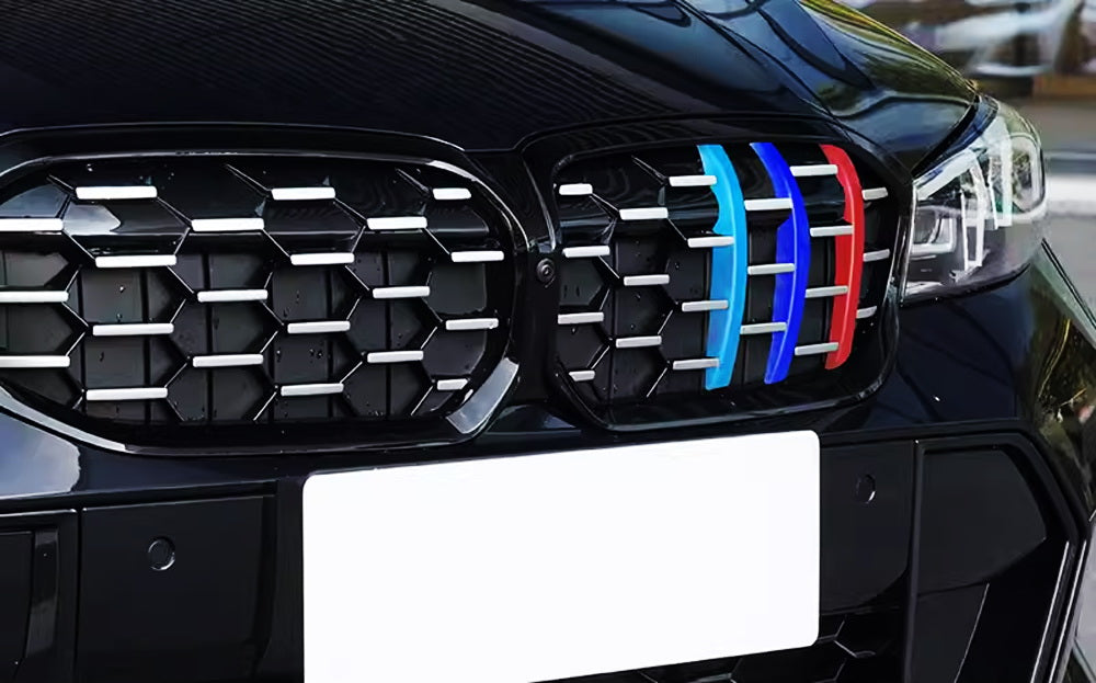 ///M-Color Stripe Diamond Shape Grille Insert Trims For 23+ BMW G20 3 Series LCI