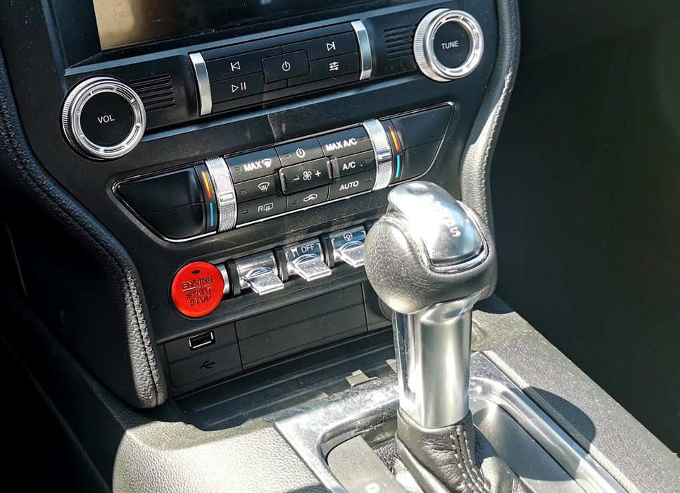 Sports Red Seeing  Thru Keyless Engine Push Start Trim For 2015-22 Ford Mustang
