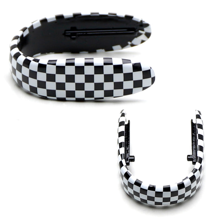 Slim U-Shape Checkered Pattern Key Fob Shell For MINI Cooper F55 F56 F57 F54 F60