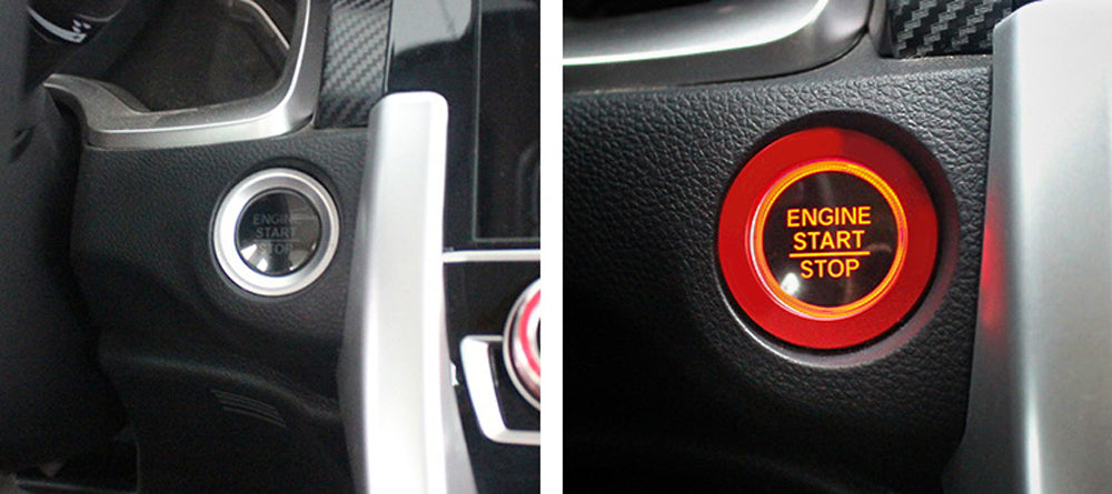 JDM Red Keyless Engine Push Start Button Decoration Ring For Honda 2016-up Civic