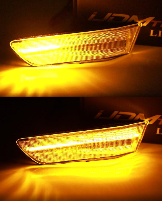 Clear White/Amber Sequential Blink LED Side Markers For 2003-07 Infiniti G35 2d