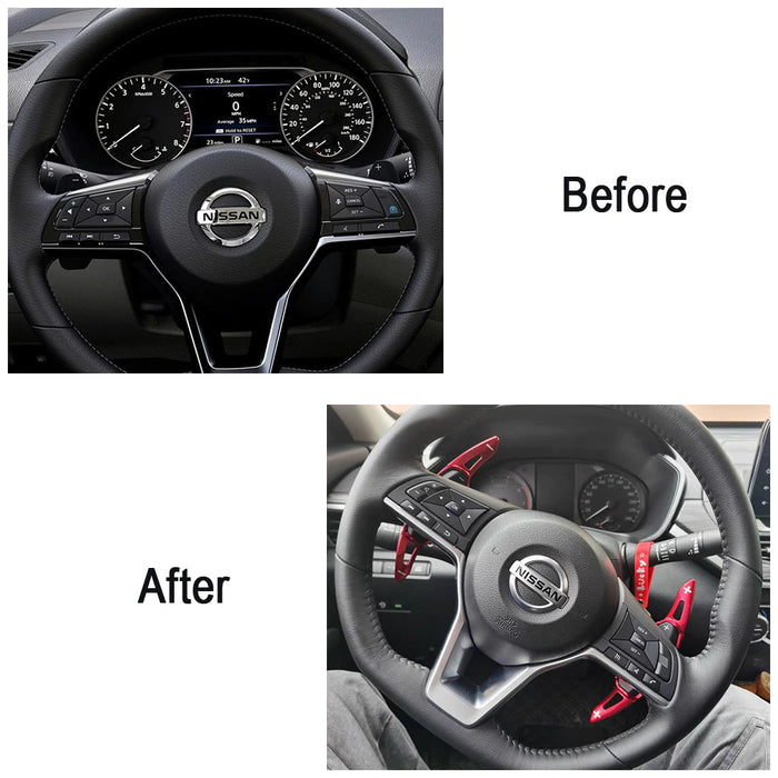 Red Steering Wheel Paddle Shifter Extension Cover For Nissan Altima Rogue Kicks