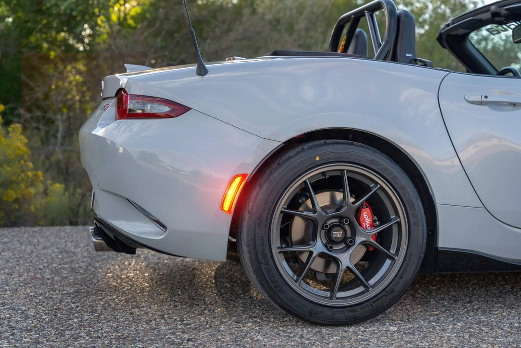 Clear Lens Amber/Red Full LED Side Marker Light Kit For 16-up Mazda MX-5 Miata