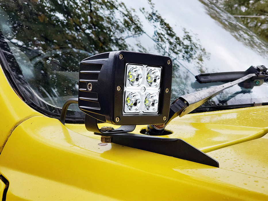 40W LED Ditch Light Kit w/ Hood Edge Mount Bracket Relay For Toyota 4Runner T100