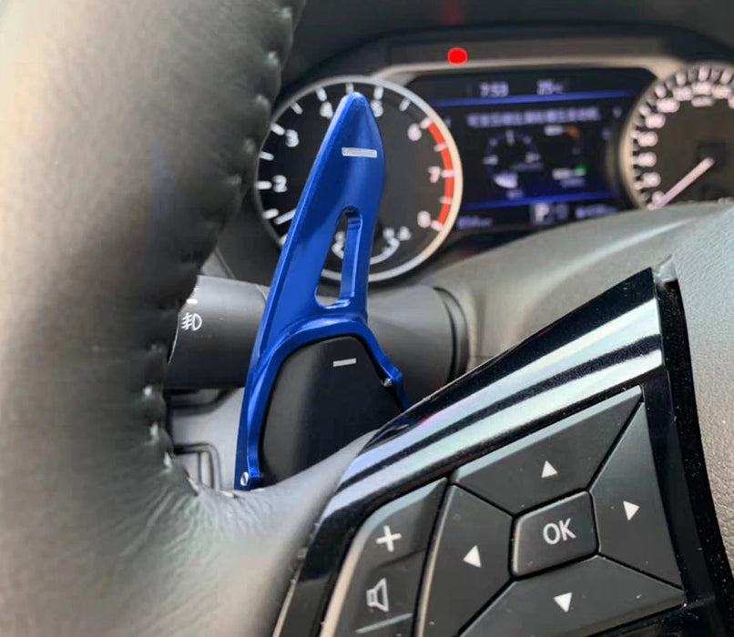 Blue Steering Wheel Paddle Shifter Extension Cover For Nissan Altima Rogue Kicks