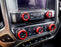 Red AC/Stereo/Headlight/Turn Signal Knob Cover Trims For Gen3 Silverado Sierra