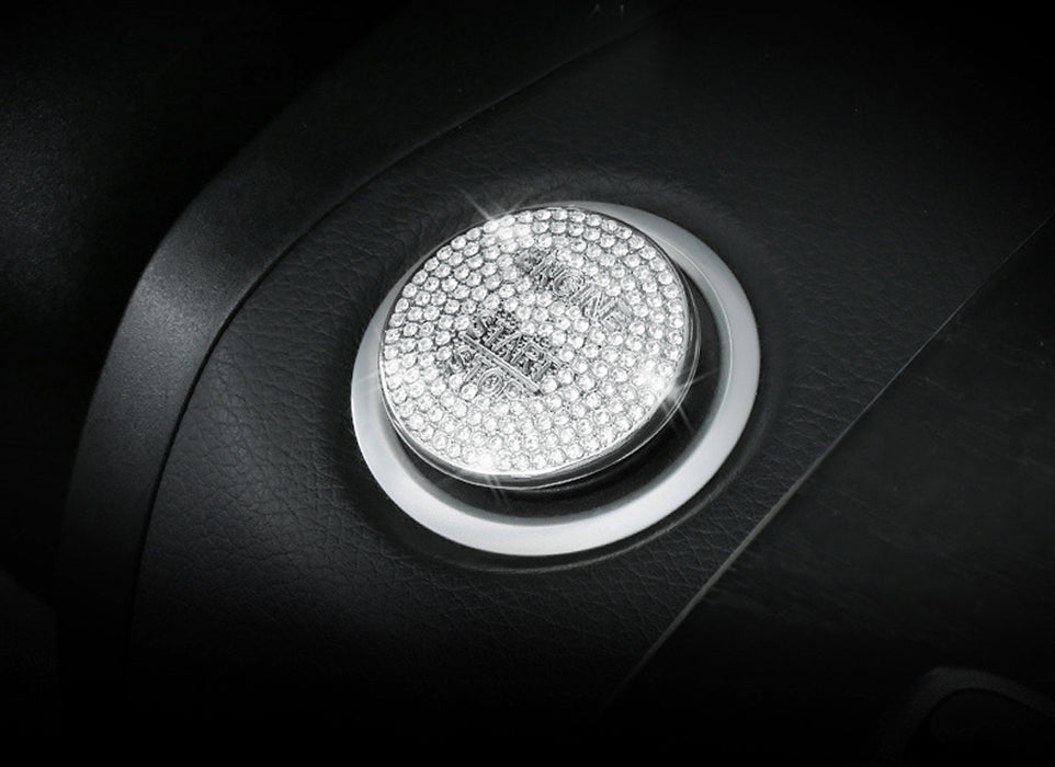Crystal Decor Keyless Engine Start/Stop Push Start Button Cover Cap For Mercedes