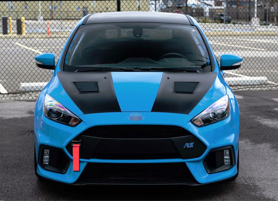 Track Racing Style Sports Red Tow Hook Strap Kit For 2016-18 Ford Focus RS Model